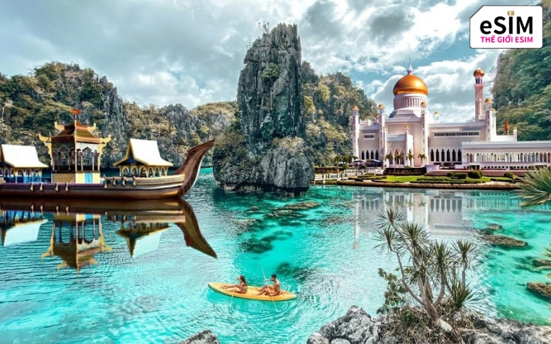 Lặn biển Philippines và thăm thánh đường Brunei cùng esim data giá rẻ chỉ một mã QR.